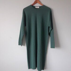 Vintage 90s LINDA LUNDSTROM Teal Sweater Dress